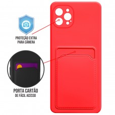Capa para iPhone 12 Pro - Emborrachada Case Card Vermelha